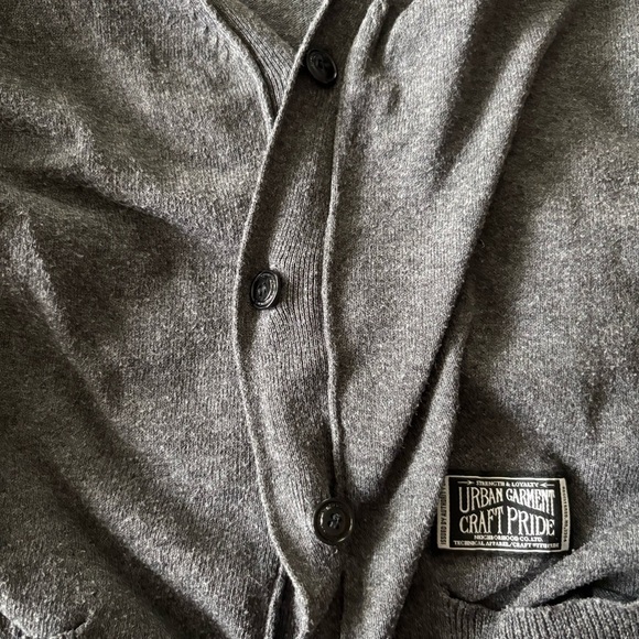 NEIGHBORHOOD Japan sz M Gray Light Weight Cardigan Vneck Long Sleeve - Picture 11 of 13